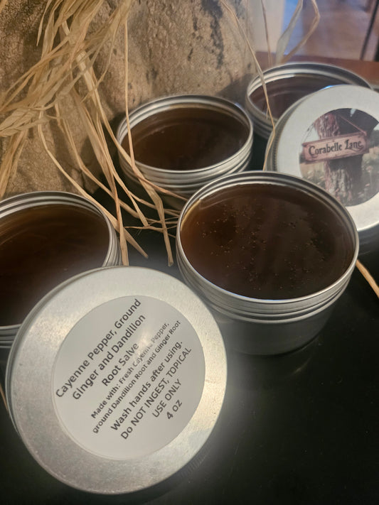 Cayenne Pepper, Ginger, and Dandilion Root Salve